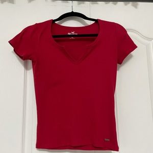 Red Crop Top With V shape